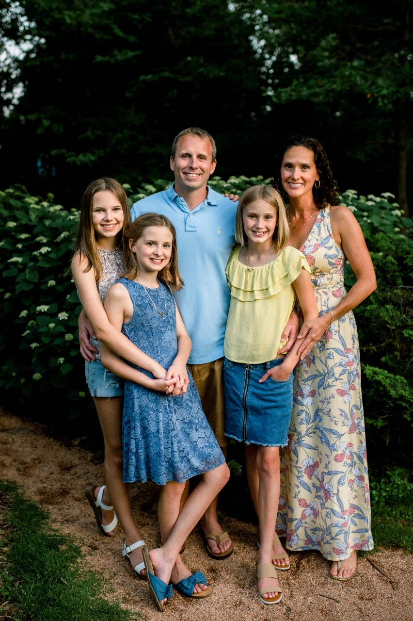 Puntillo and Crane Orthodontics, Dr. Christopher Crane's family, Dr. Crane with his wife and three daughters
